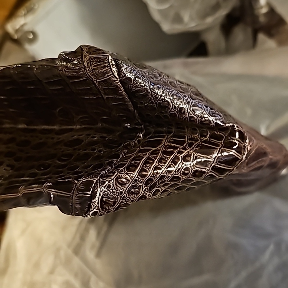 EUC Miche Drew Prima Bag Purse Shell Only Metallic Cinnamon Brown Croc - Picture 5 of 7